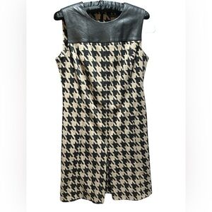 NWT Houndstooth Faux Leather‎ Sheath Dress
